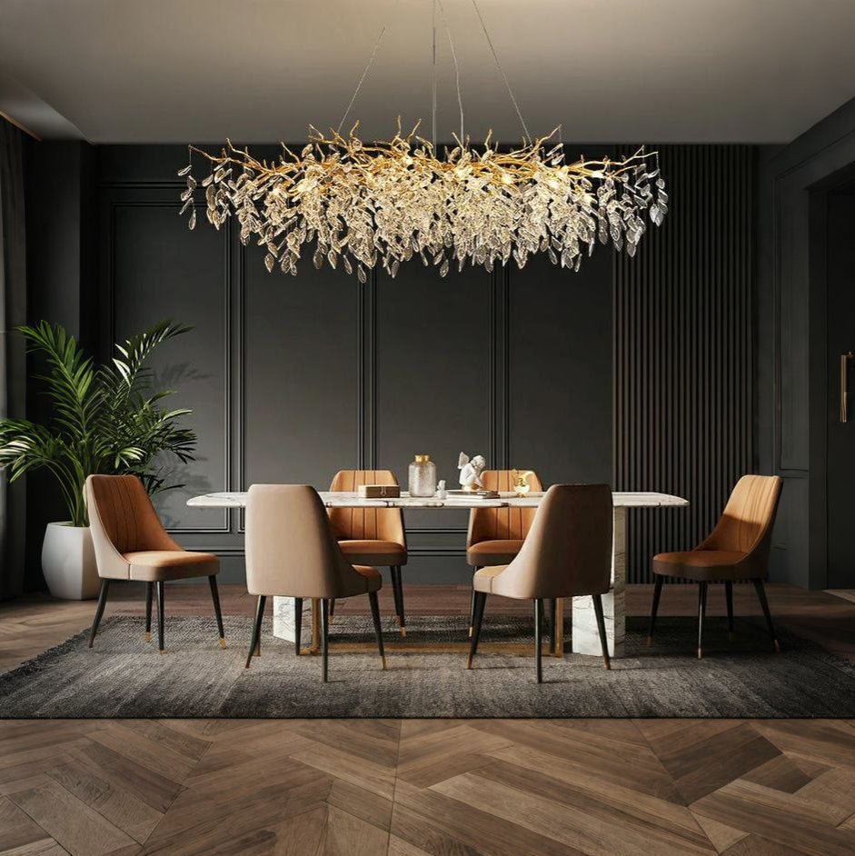 Adjustable Minimalist Aluminum & Crystal Pendant Light