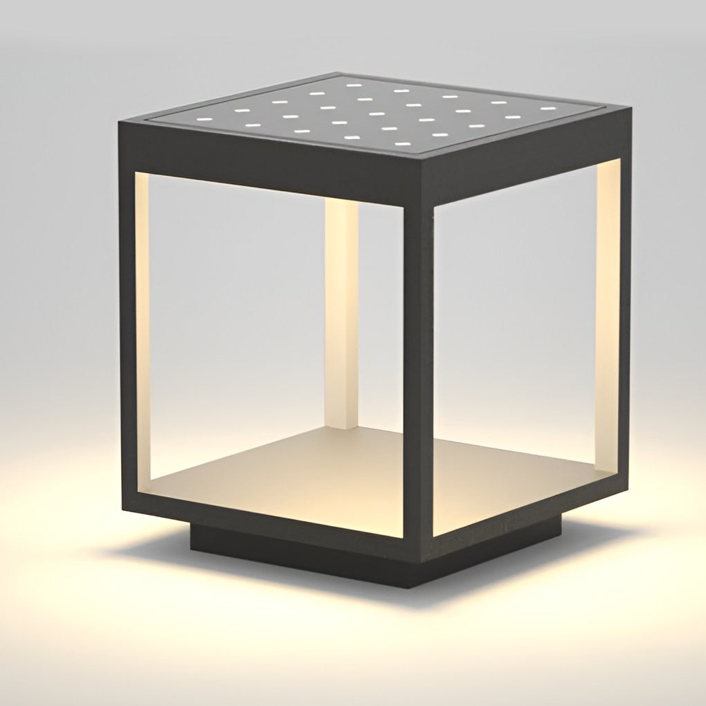 Solar or Hardwired Outdoor Pier-Mounted Lamp for Garden, Villa & Pathway