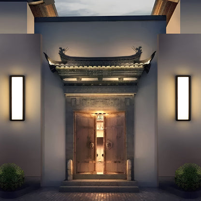 Rectangle LED Motion Sensor Wall Light – Modern Black Waterproof Outdoor Sconce Lighting for Porch, Garden & Garage