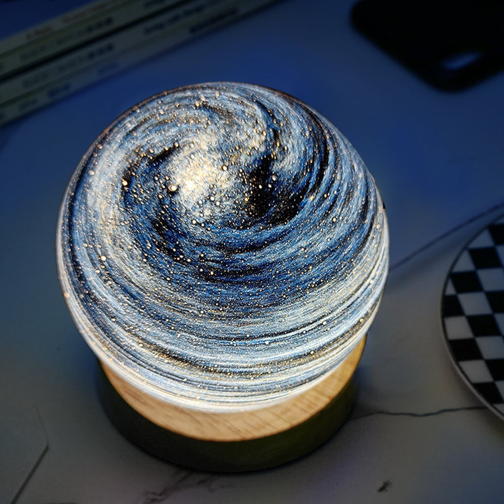 Starry Sky Kids & Baby Night Light with Wooden Base and Touch Control