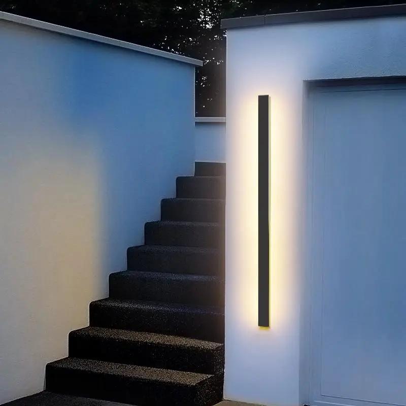 Black Long LED Linear Wall Lights – Modern Outdoor LED Lighting for Front Porch & Facade venvolt