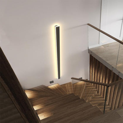 Black Long LED Linear Wall Lights – Modern Outdoor LED Lighting for Front Porch & Facade