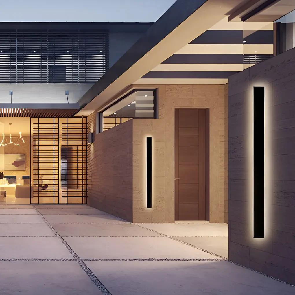 Black Long LED Linear Wall Lights – Modern Outdoor LED Lighting for Front Porch & Facade venvolt