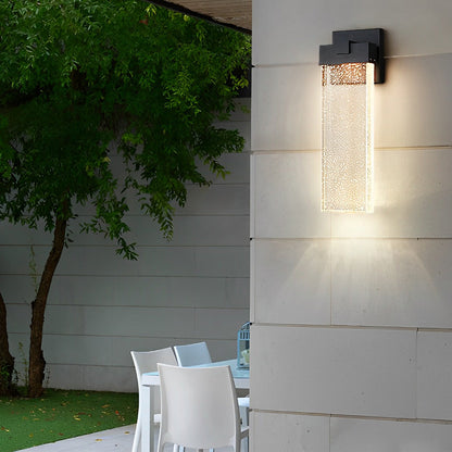 Rectangular Bubble Crystal LED Wall Light – Waterproof Modern Outdoor Wall Lamp for Porch, Garden & Building Facade