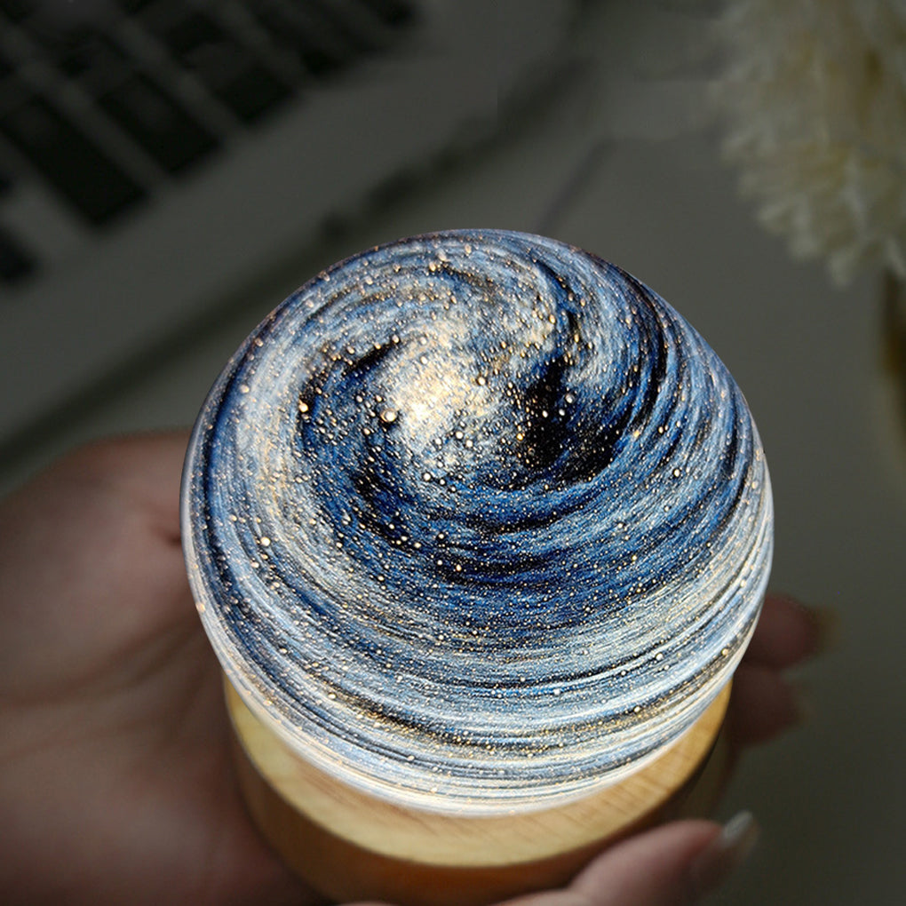 Starry Sky Kids & Baby Night Light with Wooden Base and Touch Control