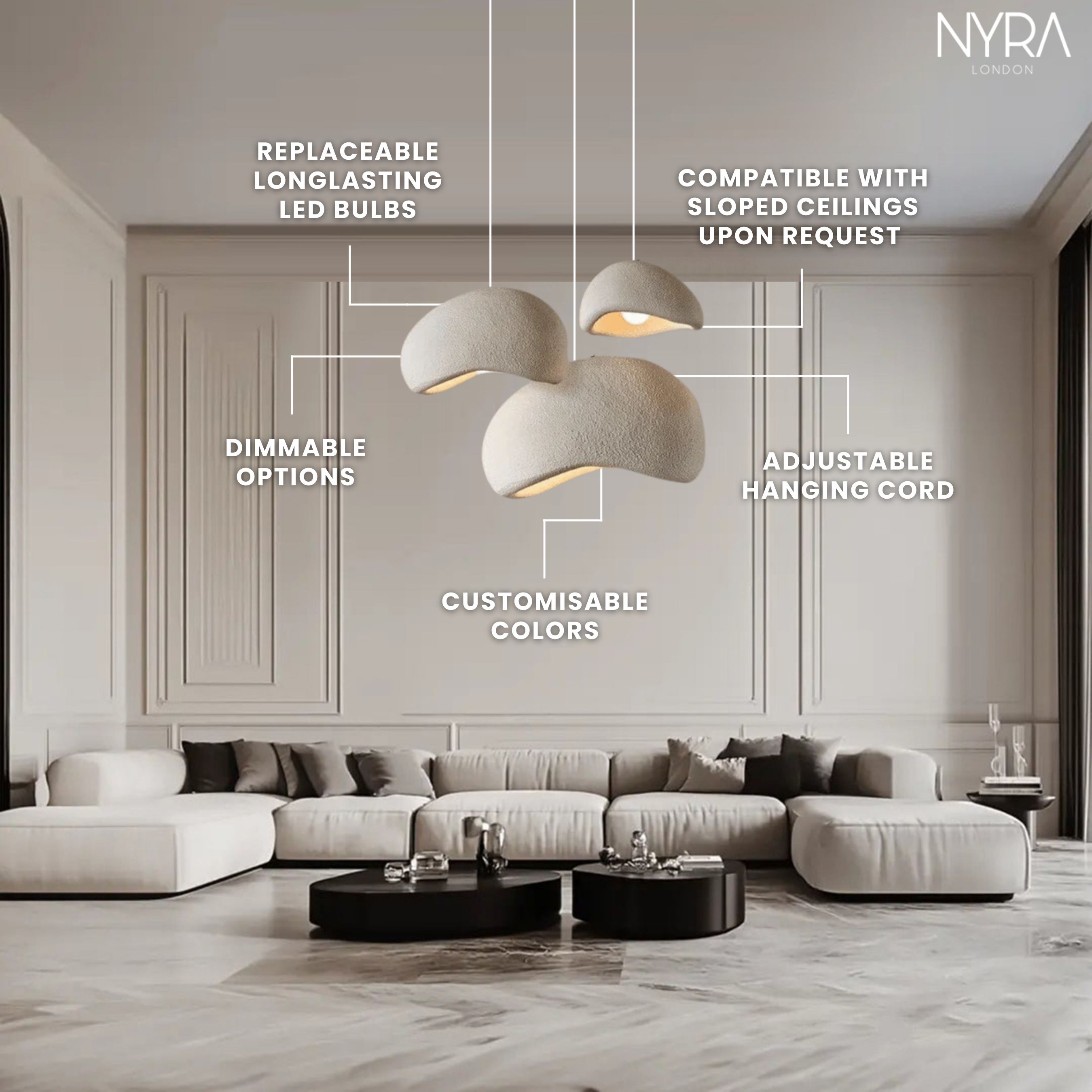 Stylish Cozy Ceiling Lamp for Bedroom, Loft & Living Room