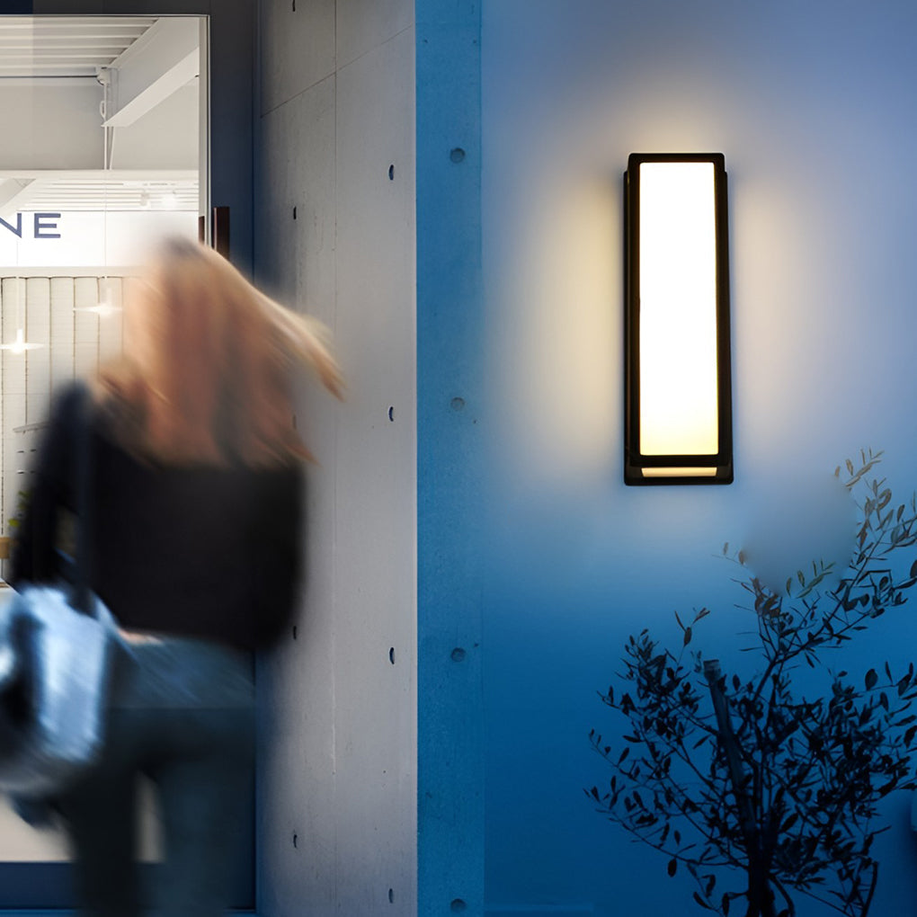 Rectangle LED Motion Sensor Wall Light – Modern Black Waterproof Outdoor Sconce Lighting for Porch, Garden & Garage venvolt