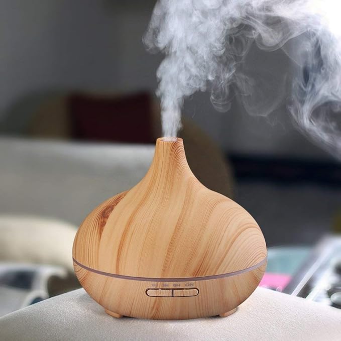 MistHaven Wood Grain Humidifier- 300 ML Ultrasonic Technology Aromatherapy Diffuser