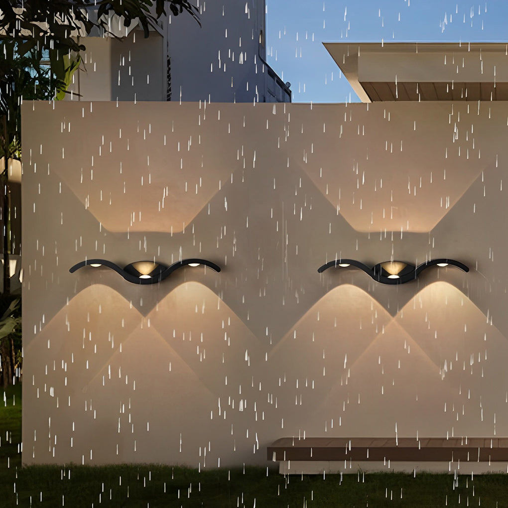 Outdoor Seagull Wavy LED Wall Light – Creative Up & Down Modern Wall Mounted Lighting for Home, Garden & Building Facade venvolt