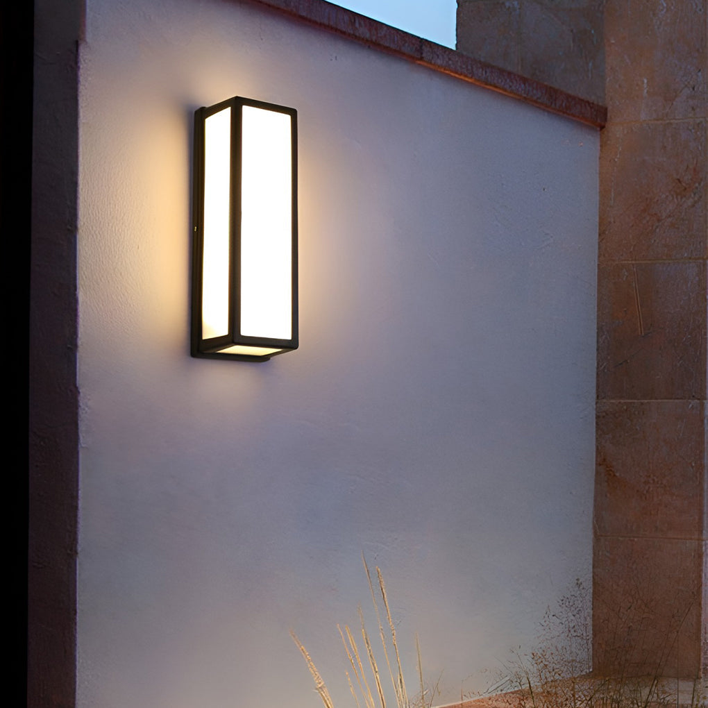 Rectangle LED Motion Sensor Wall Light – Modern Black Waterproof Outdoor Sconce Lighting for Porch, Garden & Garage