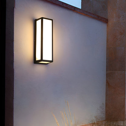 Rectangle LED Motion Sensor Wall Light – Modern Black Waterproof Outdoor Sconce Lighting for Porch, Garden & Garage