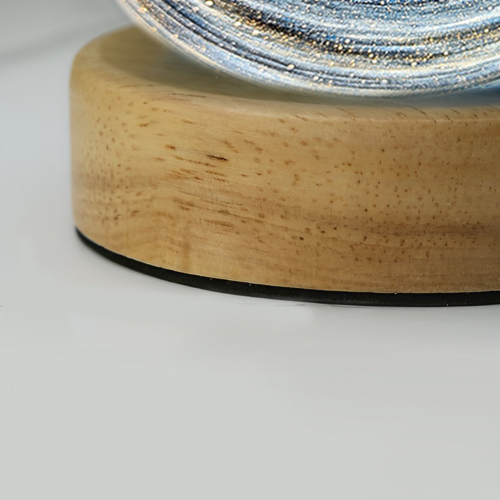 Starry Sky Kids & Baby Night Light with Wooden Base and Touch Control