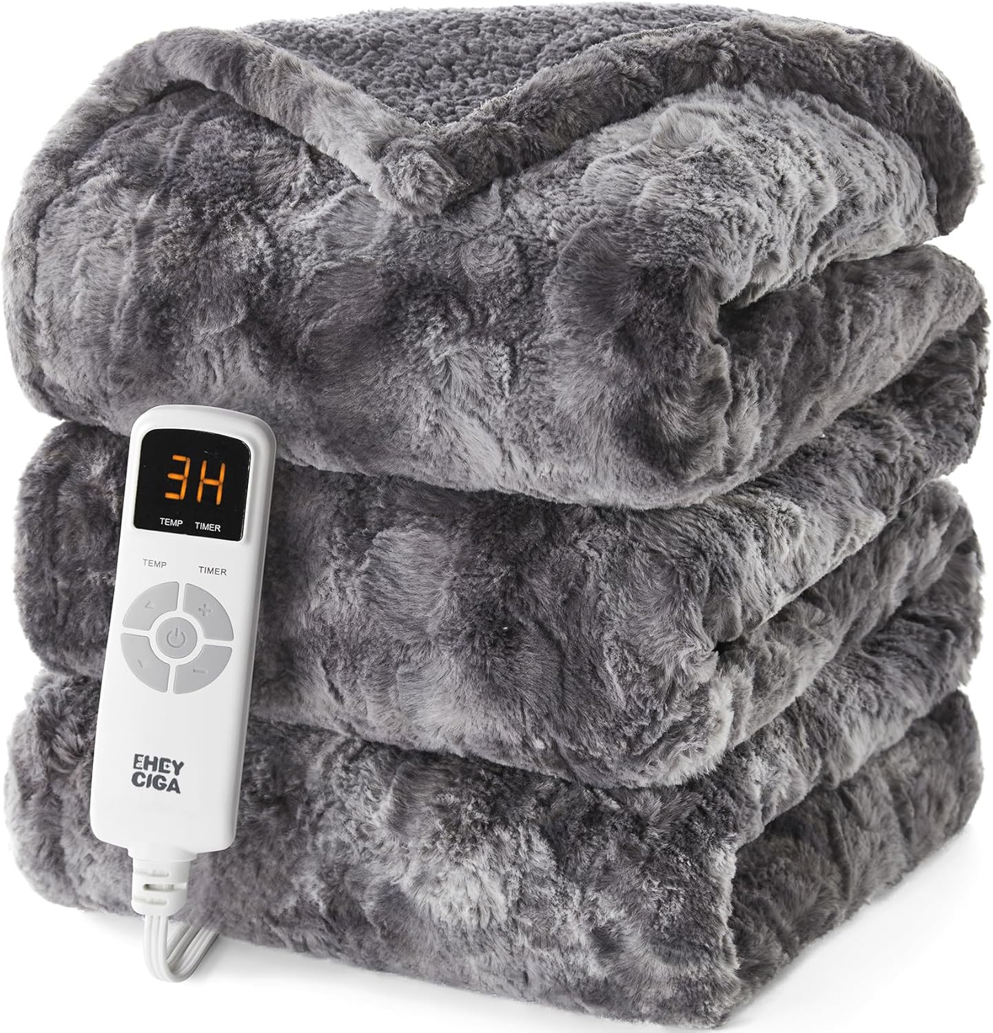 Electric Heated Blanket Throw Faux Fur, 10 Hours Auto Shut Off 9 Heating Levels Faux Fur & Sherpa venvolt