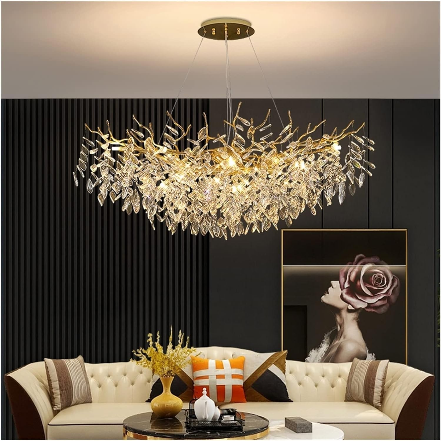 Adjustable Minimalist Aluminum & Crystal Pendant Light