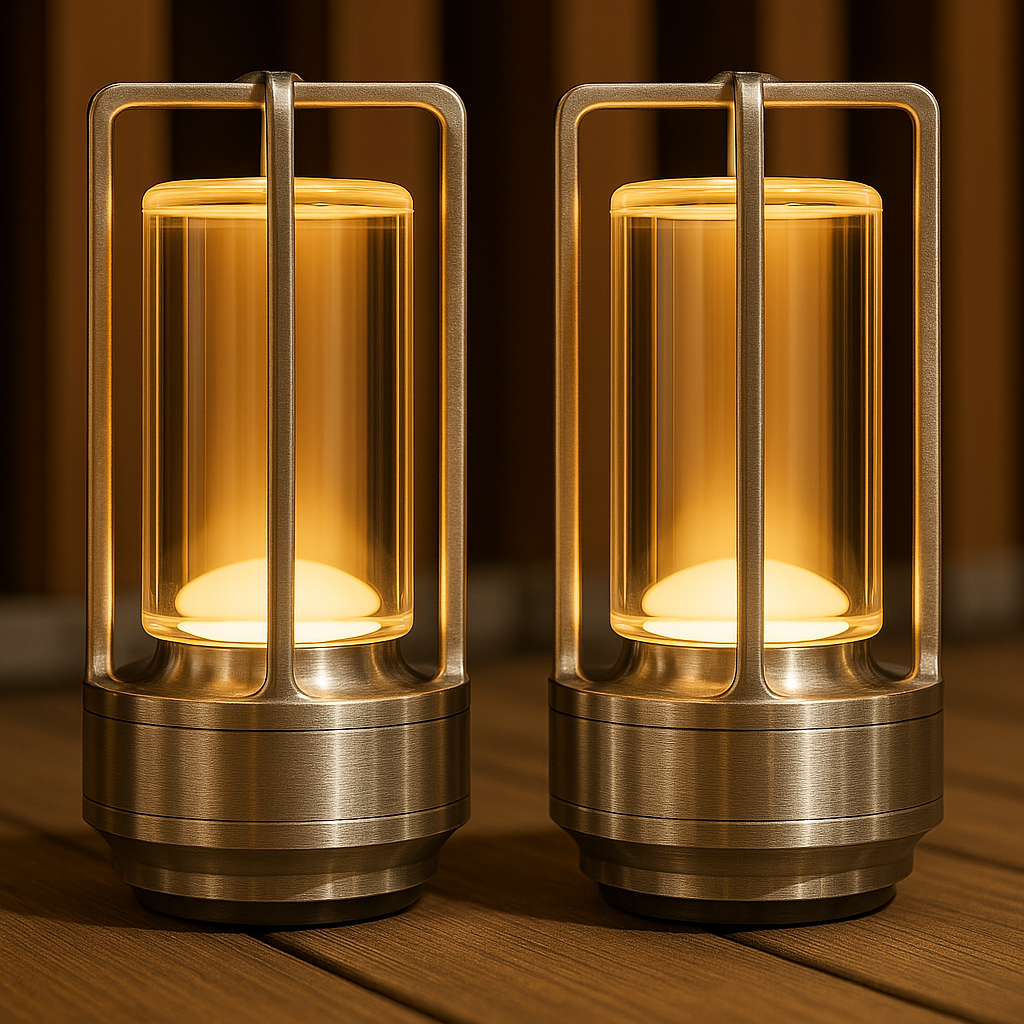 Modern Crystal Lantern  Table Lamp – Golden Frame LED Ambient Light for Bedroom