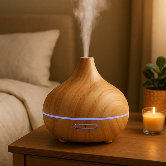MistHaven Wood Grain Humidifier- 300 ML Ultrasonic Technology Aromatherapy Diffuser