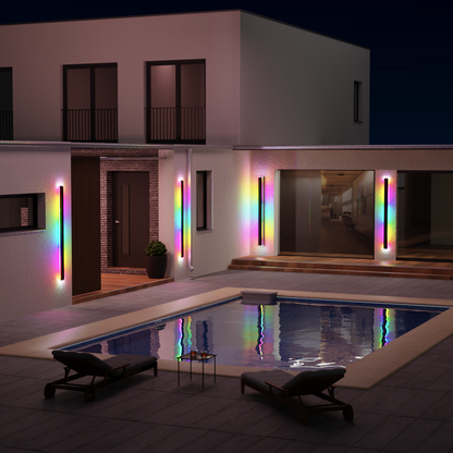 Linear LED Long Outdoor Wall Light – Minimalist Waterproof Exterior Wall Mount Lighting for Porch, Patio & Building Facade