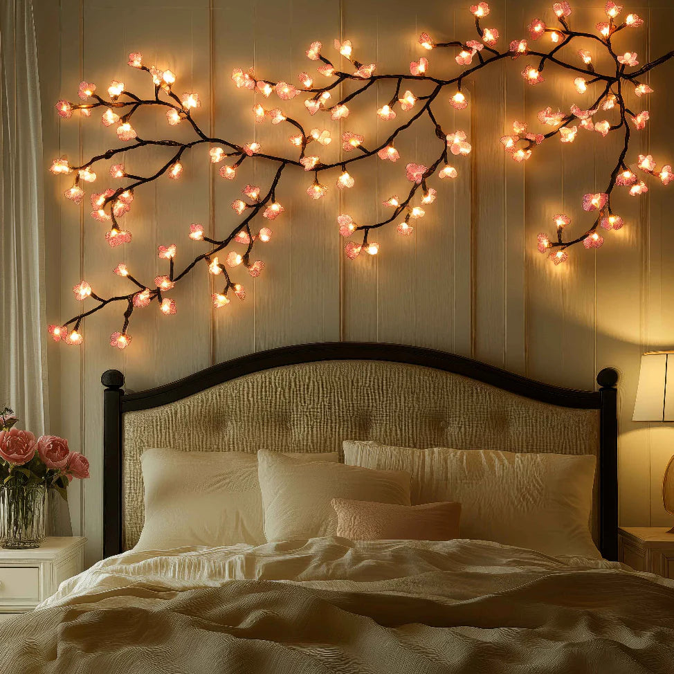 Remote-Controlled LED Decorative Floral Wall Lamp for Bedroom & Living Room