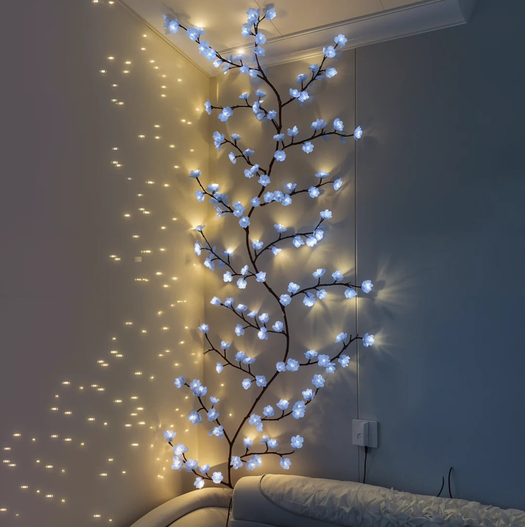 Remote-Controlled LED Decorative Floral Wall Lamp for Bedroom & Living Room