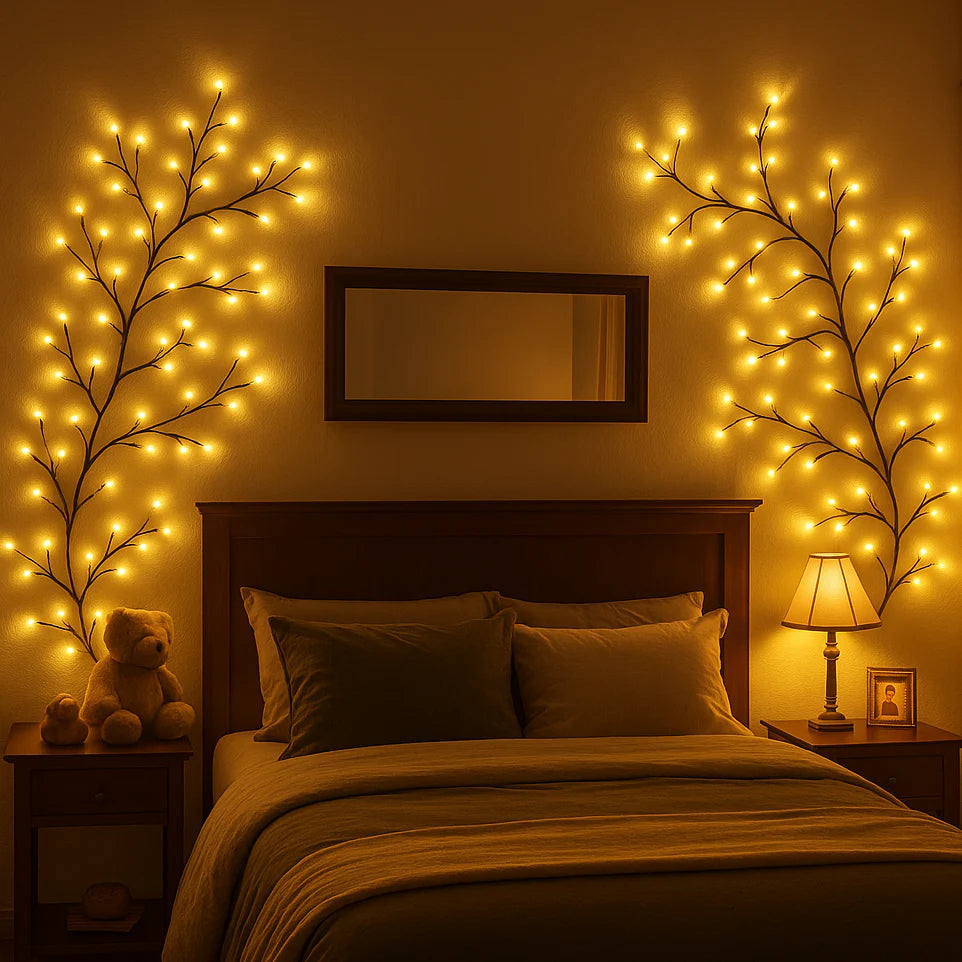 Remote-Controlled LED Decorative Floral Wall Lamp for Bedroom & Living Room