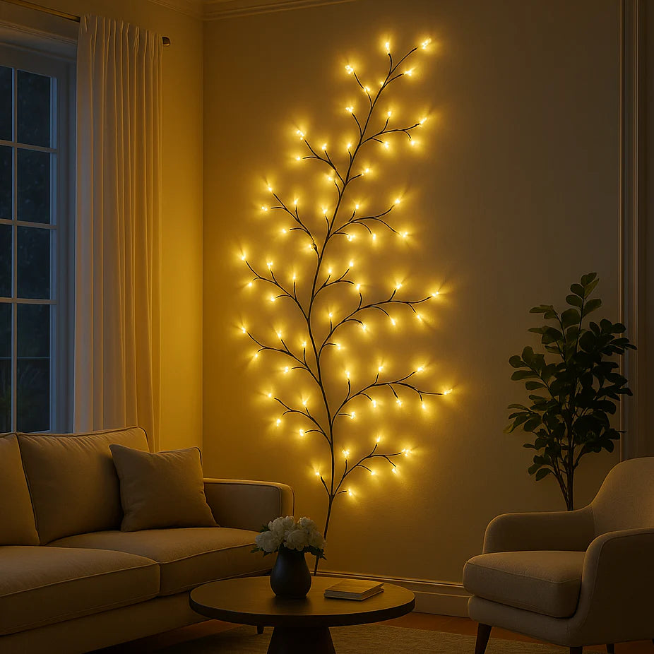 Remote-Controlled LED Decorative Floral Wall Lamp for Bedroom & Living Room