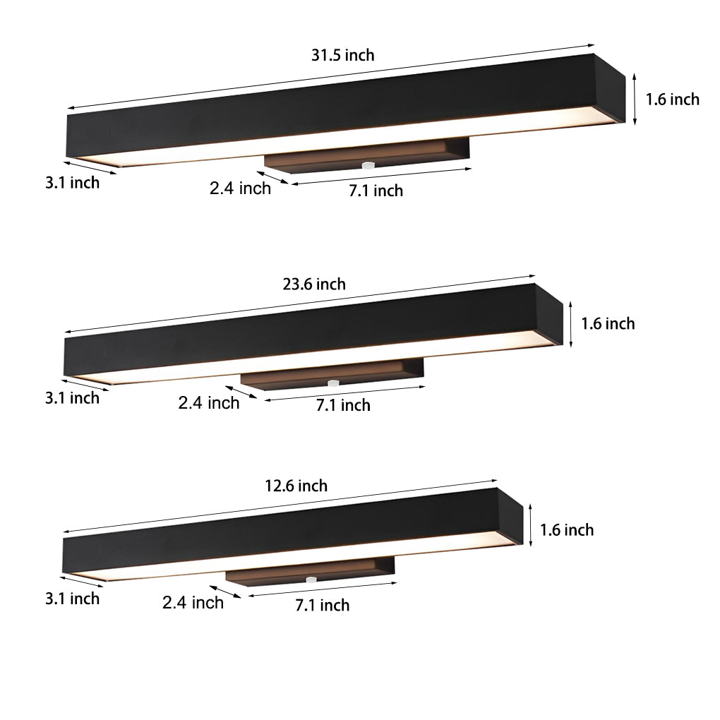 Modern Black Rectangle LED Waterproof Lamp