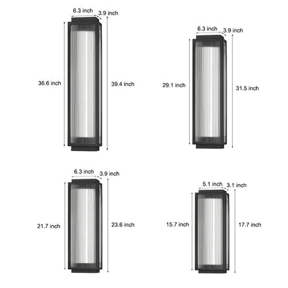 Rectangular Waterproof LED Wall Light – Modern Black Outdoor Strip Wall Lamp for Porch, Garden & Building Facade