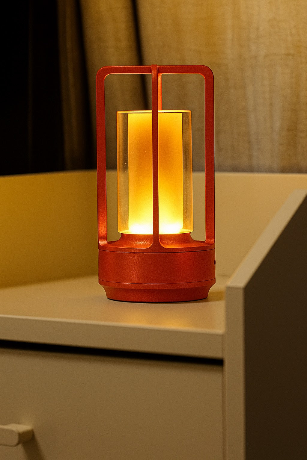 Modern Crystal Lantern  Table Lamp – Golden Frame LED Ambient Light for Bedroom