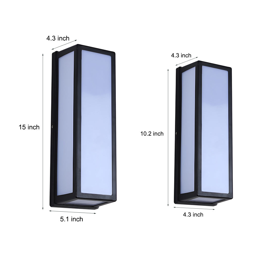 Rectangle LED Motion Sensor Wall Light – Modern Black Waterproof Outdoor Sconce Lighting for Porch, Garden & Garage