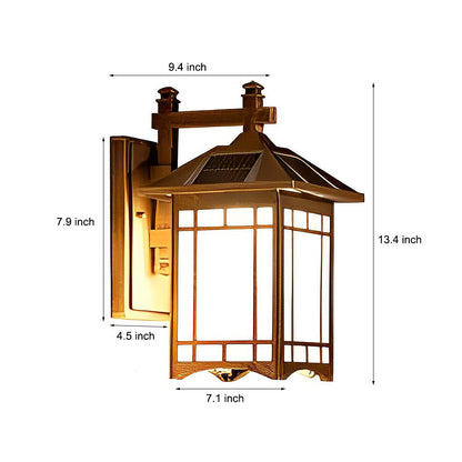 Retro Vintage Solar LED Wall Lamp – Waterproof Outdoor Wall Sconce Lighting with Remote Control for Garden, Porch & Patio