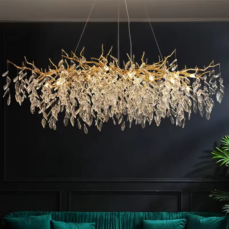 Adjustable Minimalist Aluminum & Crystal Pendant Light