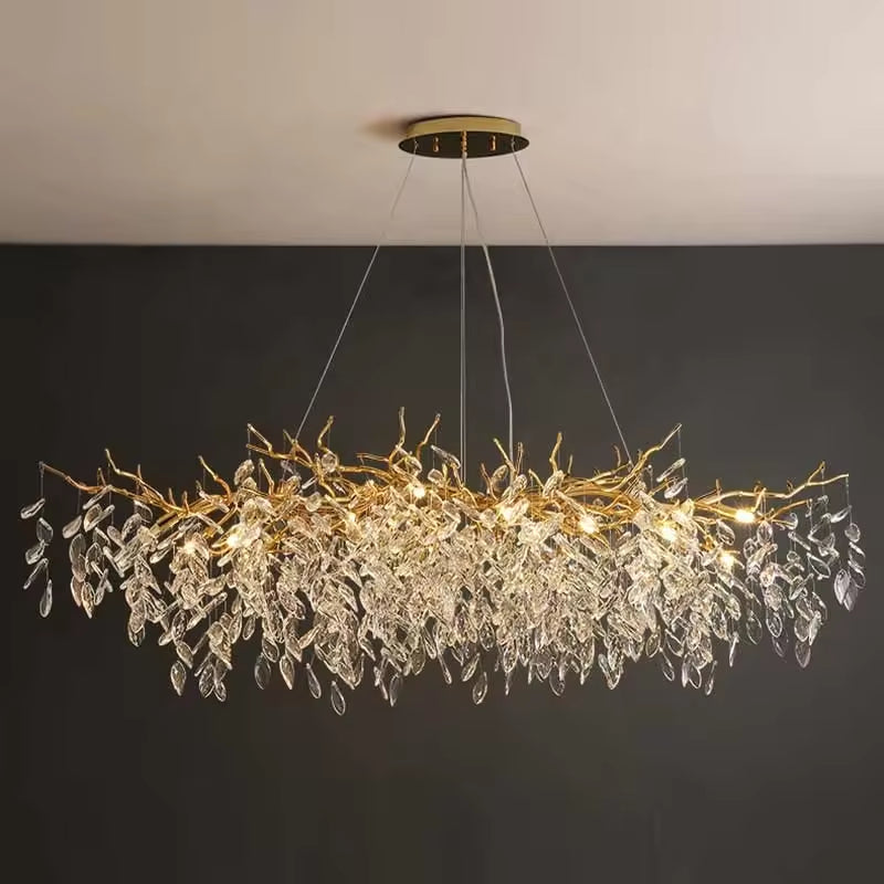 Adjustable Minimalist Aluminum & Crystal Pendant Light
