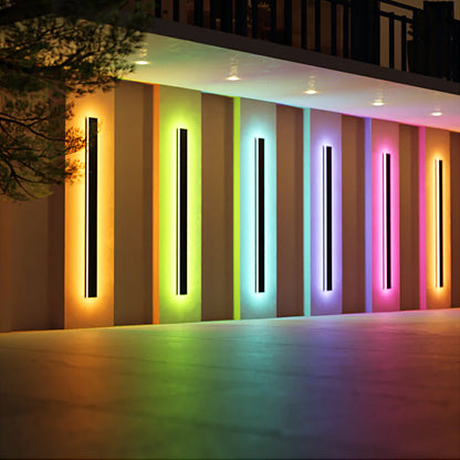 Linear LED Long Outdoor Wall Light – Minimalist Waterproof Exterior Wall Mount Lighting for Porch, Patio & Building Facade