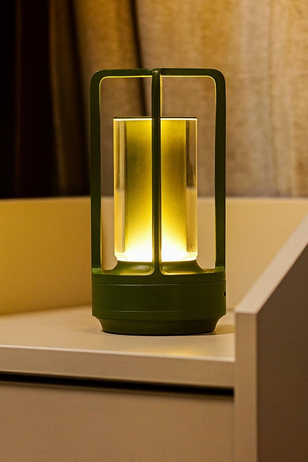 Modern Crystal Lantern  Table Lamp – Golden Frame LED Ambient Light for Bedroom
