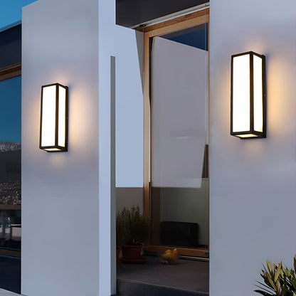 Rectangle LED Motion Sensor Wall Light – Modern Black Waterproof Outdoor Sconce Lighting for Porch, Garden & Garage