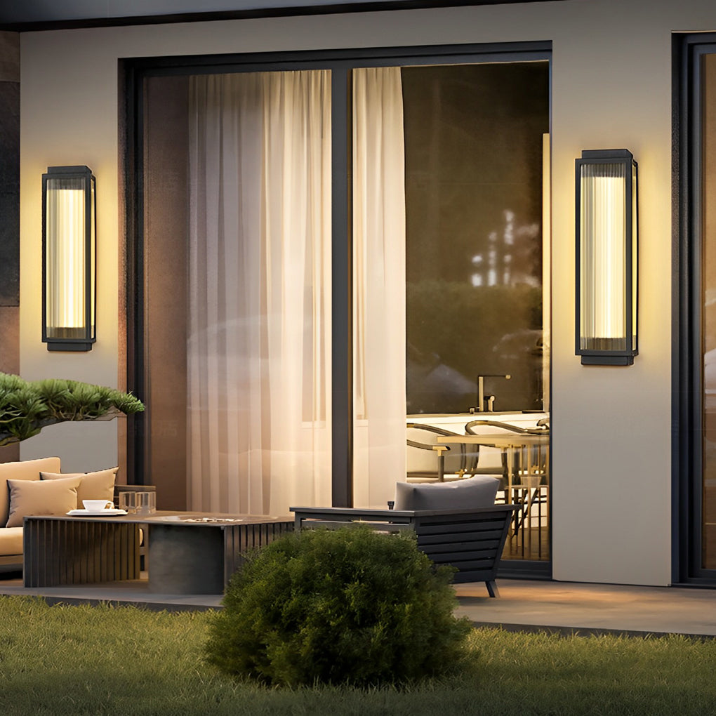 Rectangular Waterproof LED Wall Light – Modern Black Outdoor Strip Wall Lamp for Porch, Garden & Building Facade venvolt