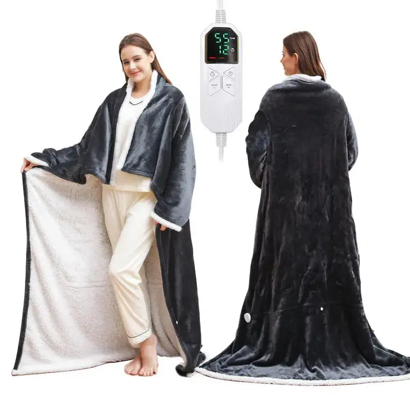 All Season Flannel Heating Blanket Wearable Sleeves venvolt