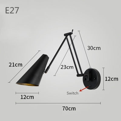 Adjustable Swing Long Arm LED Wall Lamp for Bedroom, Reading & Interior Decor