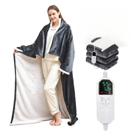 All Season Flannel Heating Blanket Wearable Sleeves venvolt