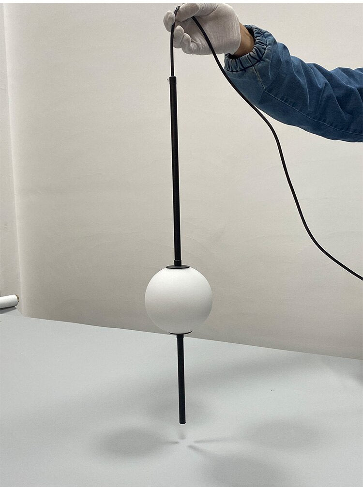 Modern Nickel-Plated LED Hanging Lamp with Adjustable Cord