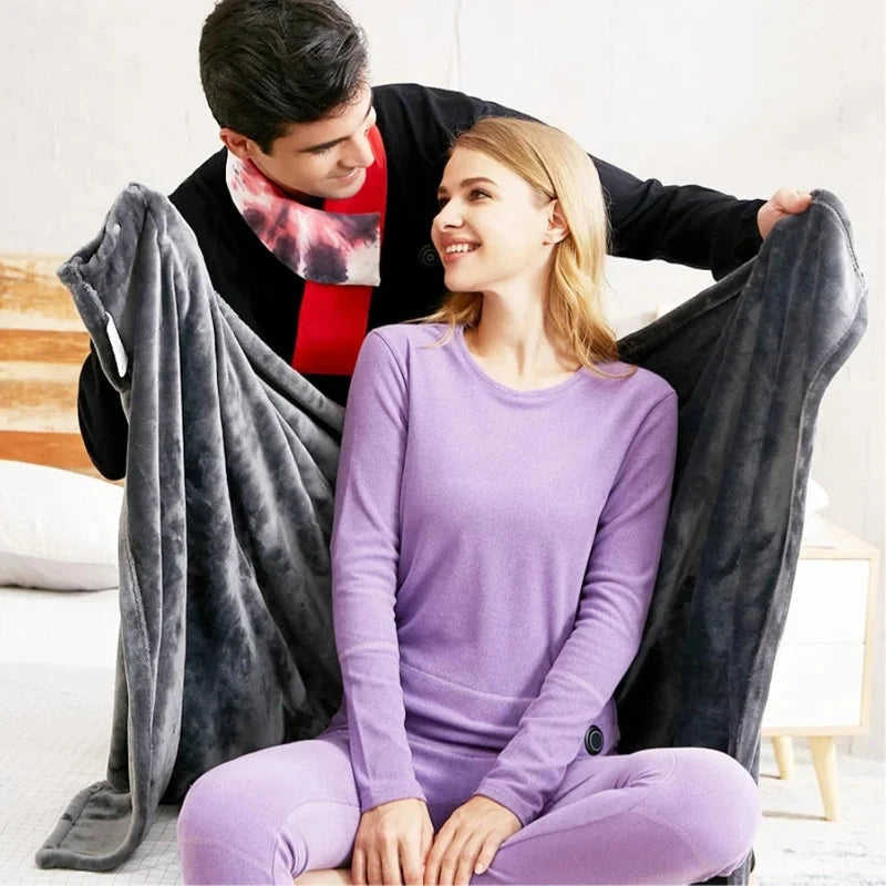 Heated Blanket, Battery Operated PortableElectric Heated Shawl 3 Heated Level Throw Blanket 5v USB Charging - 8 Heated Areas Fast Heating venvolt