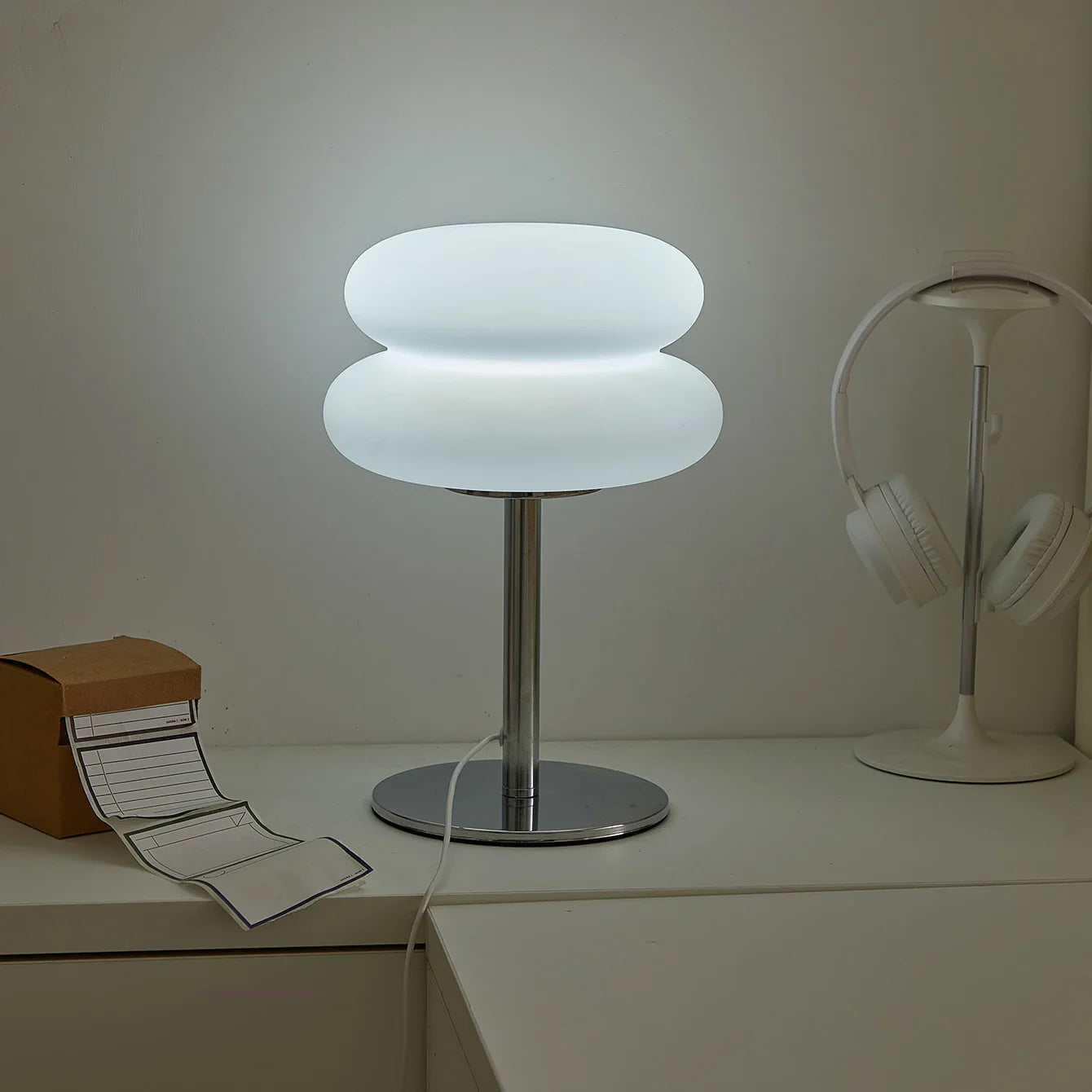 Modern Metal Desk Lamp with Chrome Base