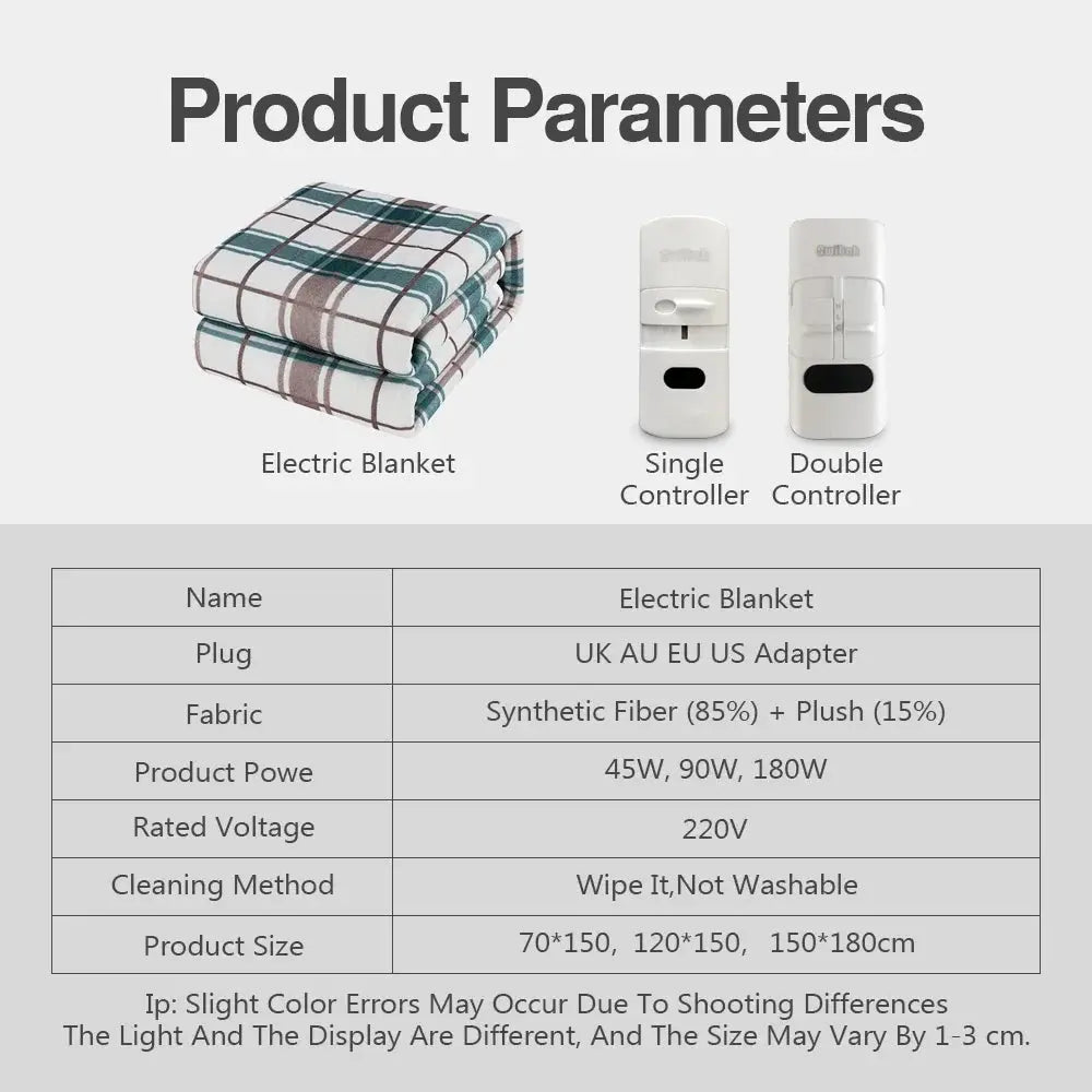 Heated Blanket 220V Thicken Thermostat Electric Blankets venvolt