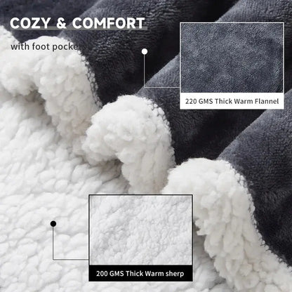 All Season Flannel Heating Blanket Wearable Sleeves venvolt