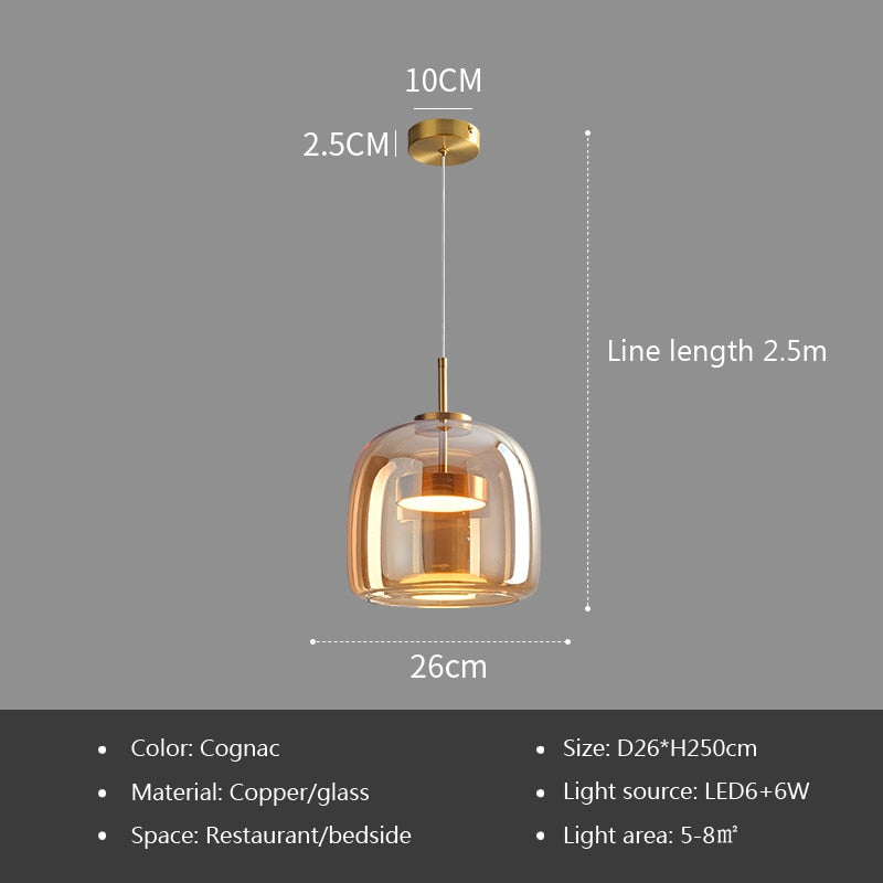 Modern LED Hanging Lamp with Iron Finish for Dining Room, Kitchen & Bedroom