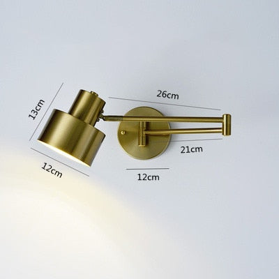 Adjustable Swing Long Arm LED Wall Lamp for Bedroom, Reading & Interior Decor