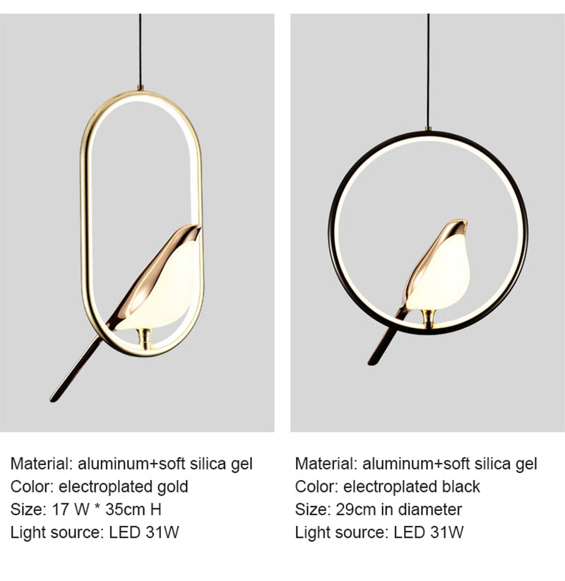 Nordic LED Wall & Pendant Lamp – Modern Metal Magpie Light Fixture