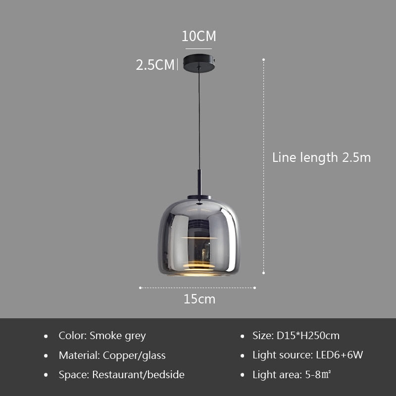 Modern LED Hanging Lamp with Iron Finish for Dining Room, Kitchen & Bedroom