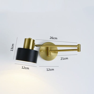 Adjustable Swing Long Arm LED Wall Lamp for Bedroom, Reading & Interior Decor