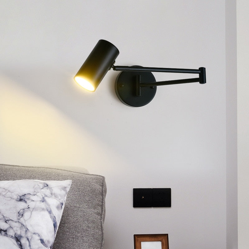 Adjustable Swing Long Arm LED Wall Lamp for Bedroom, Reading & Interior Decor